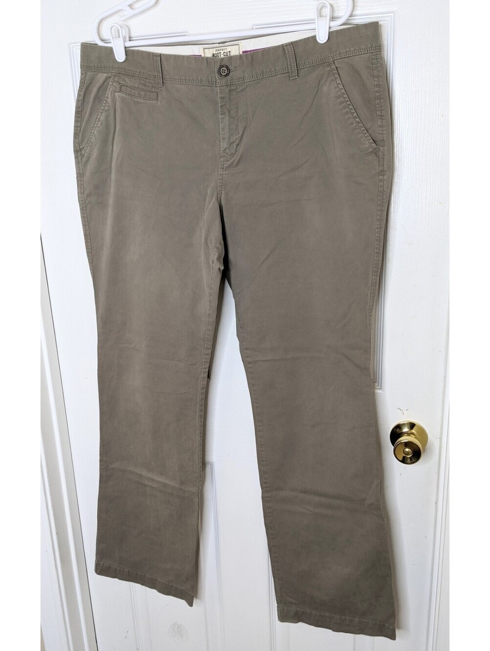 Old Navy Womens Perfect Boot Cut Light Olive Khaki Pants Size 16 Long